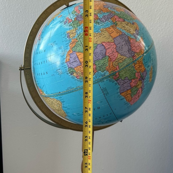 Vintage 1960/1970s George F. Cram's Imperial World globe (12”) with stand (ht 3’ - Picture 11 of 12